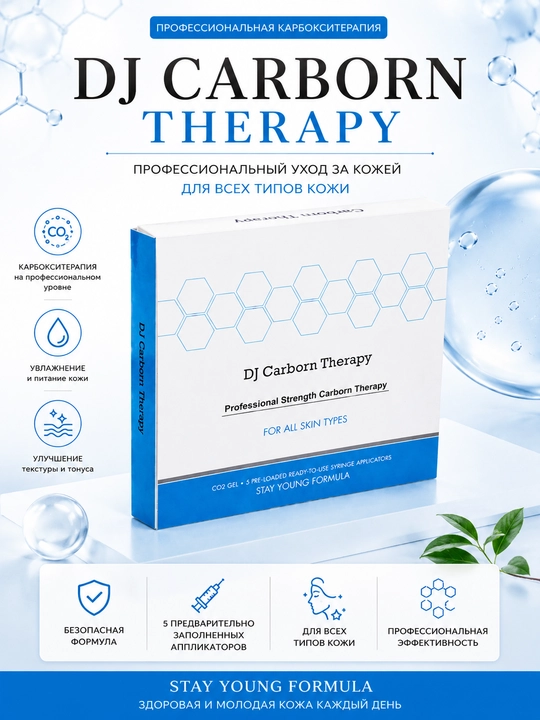 Yuz va bo'yin uchun DJ Carborn Therapy karboksiterapiya to'plami, 5 dona - 