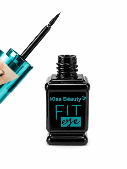 Жидкая подводка для глаз, eyeliner, водостойкая, черная, с тонкой кисточкой, Kiss Beauty