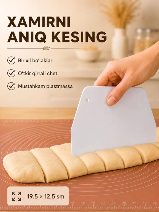 Xamir kesadigan lapatka, tortni tekislash uchun qandolat shpateli