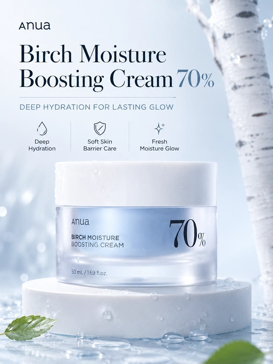 Anua Birch Moisture Boosting Cream 70% — увлажняющий крем для лица 50 мл - 