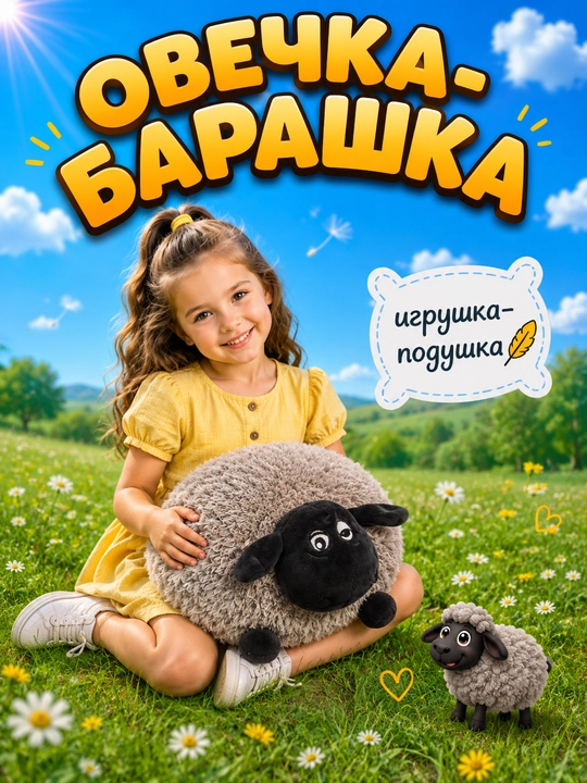 Гусь-обнимусь, фламинго, барашек, овечка, мягкая игрушка-подушка, игрушка батон, анти-стресс - 