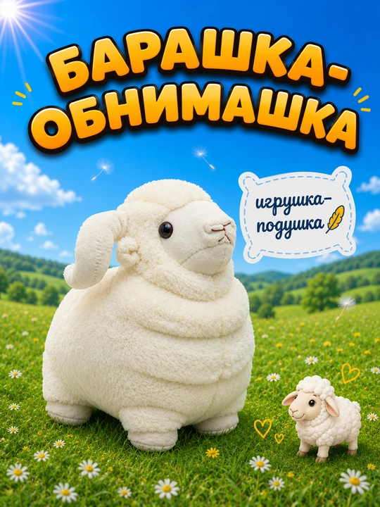 Гусь-обнимусь, фламинго, барашек, овечка, мягкая игрушка-подушка, игрушка батон, анти-стресс - 
