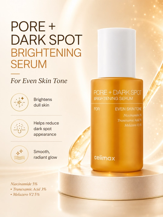 Celimax Pore + Dark Spot Brightening Serum — pigmentatsiyaga qarshi yuz serumi - 