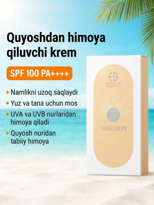 Quyoshdan himoyalovchi Sunscreen SPF 50+++