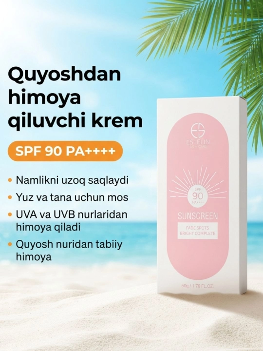 Quyoshdan himoyalovchi Sunscreen SPF 50+++