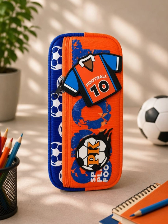 Futbol dizaynli ikki qismli maktab qalamdoni - 