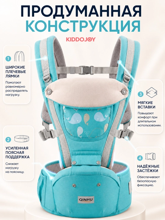 Ergo ryukzak kenguru, xipsit, chaqaloq va bolalar uchun tashuvchi sumka 0–3 yosh