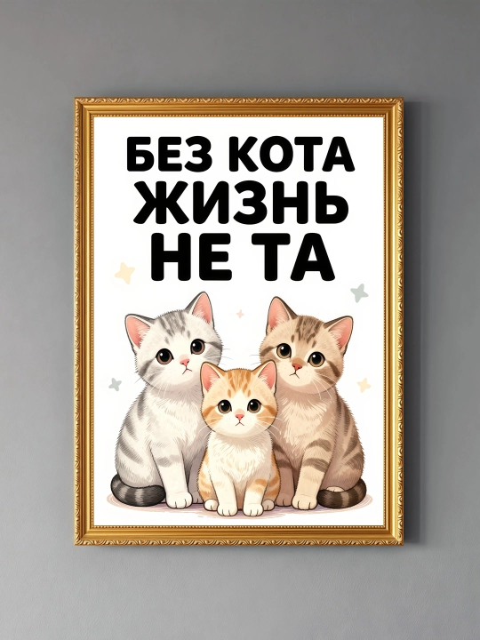 Плакат на стену ARTERY "Кошки", декоративный постер А3, 29,7×42 см