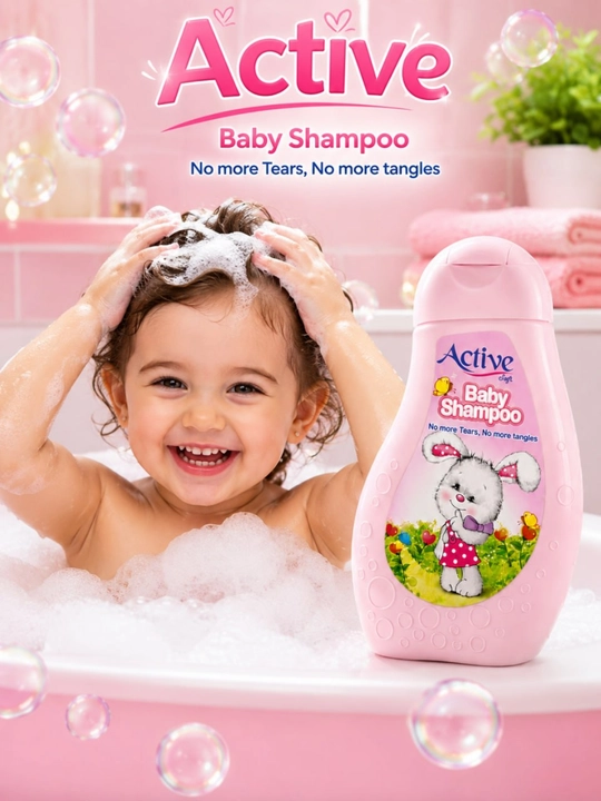 Active Soft Baby Shampoo – Bolalar uchun ko‘zni achishtirmaydigan, xavfsiz va yumshoq