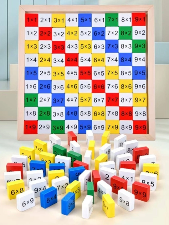 Montessori Yog‘och Ko‘paytirish Jadvali 9×9 – Bolalar Uchun Matematik Ta’limiy O‘yinchoq - 