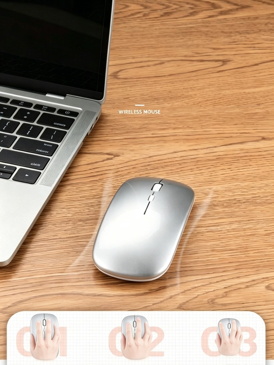Simsiz sichqoncha 2.4G Bluetooth, magnit, 3 DPI, zaryadli, ikki rejim