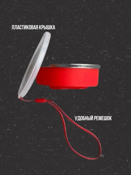 Buklanadigan silikon krujka sayohat uchun qopqoqli stakan