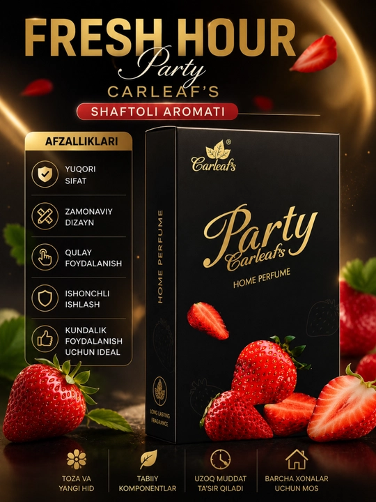 Carleaf's Fresh Hour Party Uy Parfyumi, qulupnay aromatli havo yangilovchi, home perfume - 