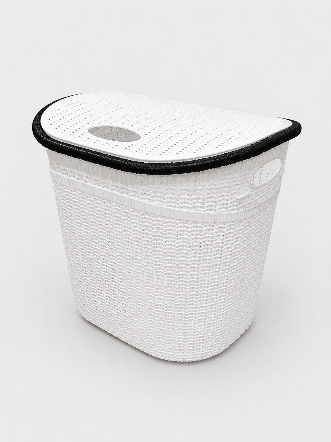 Корзина для белья 36L с крышкой. Пластиковая корзина ротанг для хранения вещей