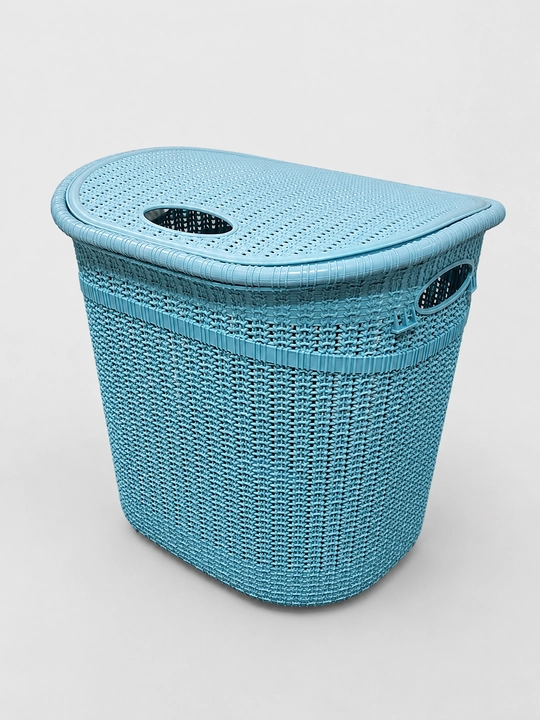 Корзина для белья 36L с крышкой. Пластиковая корзина ротанг для хранения вещей