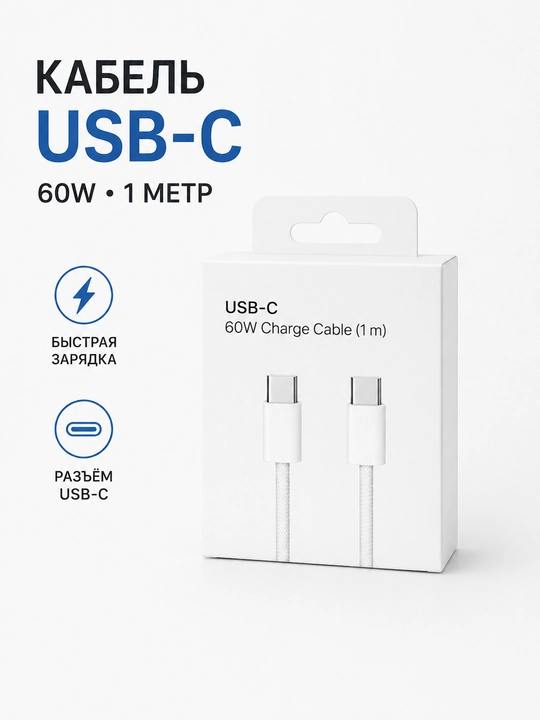 Зарядное устройство для iPhone, зарядка 20 Вт, с кабелем Type-C — Lightning