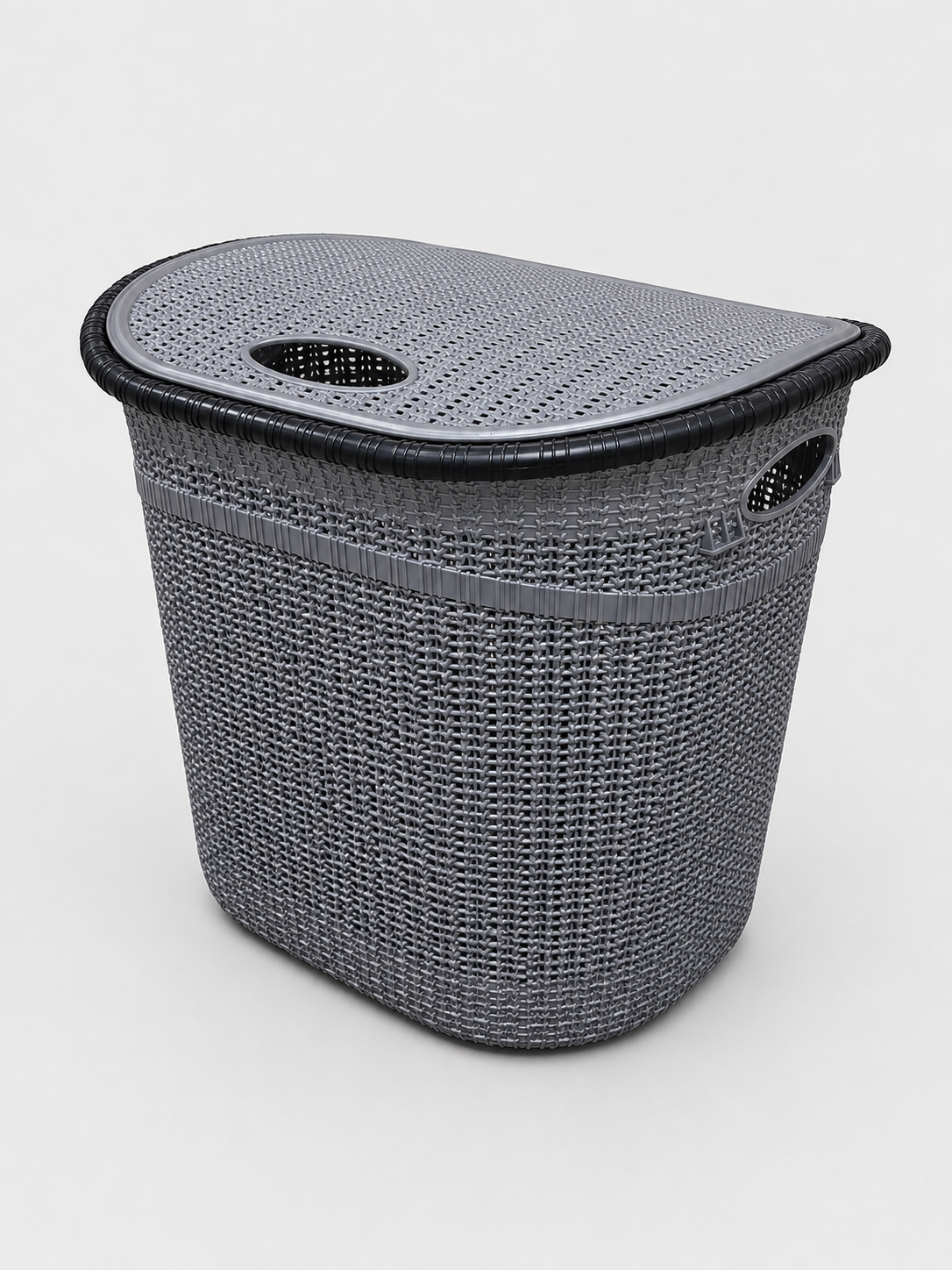Корзина для белья 36L с крышкой. Пластиковая корзина ротанг для хранения вещей