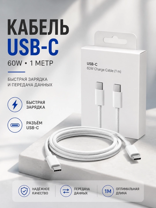 Зарядное устройство для iPhone, зарядка 20 Вт, с кабелем Type-C — Lightning - 