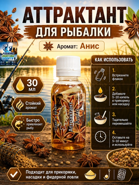 Спрей рыболовный для насадок с разными вкусами
