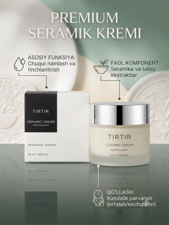 TIRTIR Ceramic Cream yuz uchun namlantiruvchi krem, 50 ml  - 