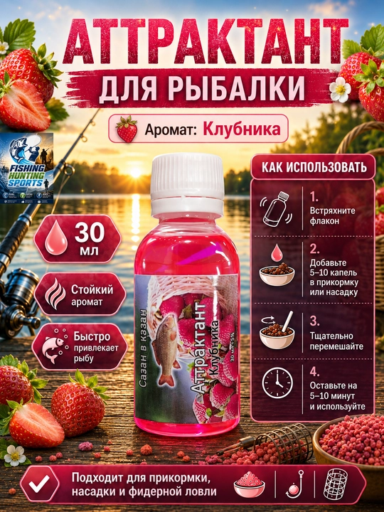 Спрей рыболовный для насадок с разными вкусами