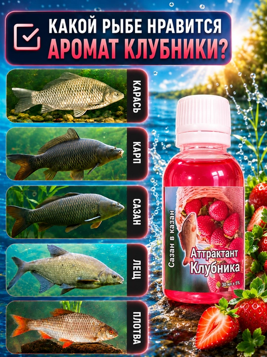 Спрей рыболовный для насадок с разными вкусами