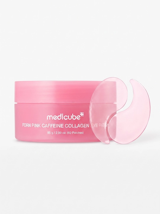 Корейские патчи для глаз Medicube PDRN Pink Caffeine Collagen Patch от синяков и отеков