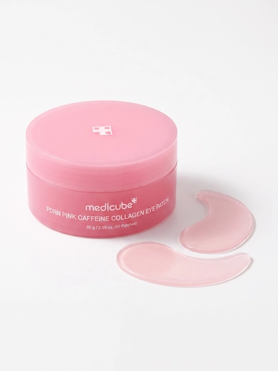 Корейские патчи для глаз Medicube PDRN Pink Caffeine Collagen Patch от синяков и отеков