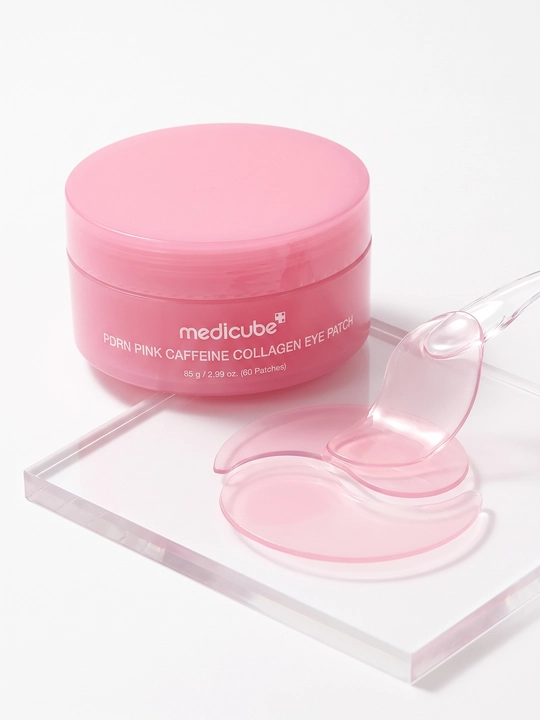 Корейские патчи для глаз Medicube PDRN Pink Caffeine Collagen Patch от синяков и отеков