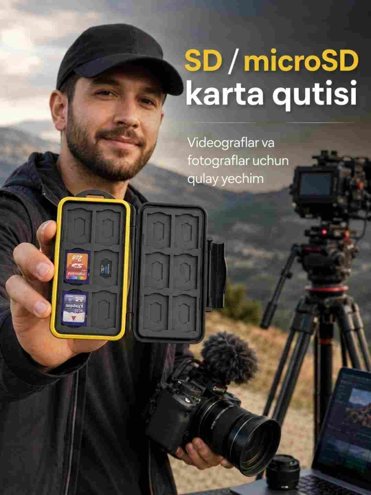 SD va micro SD karta qutisi, xotira kartalari uchun keys