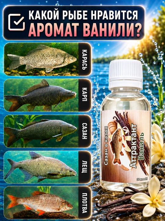 Спрей рыболовный для насадок с разными вкусами