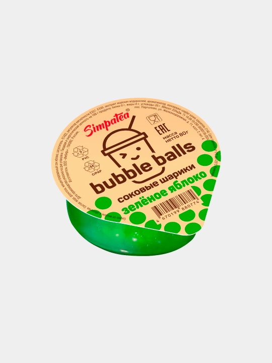 Simpatea Yashil olma ta'mli sirop, "Bubble balls" qobig‘ida, 80 g - 