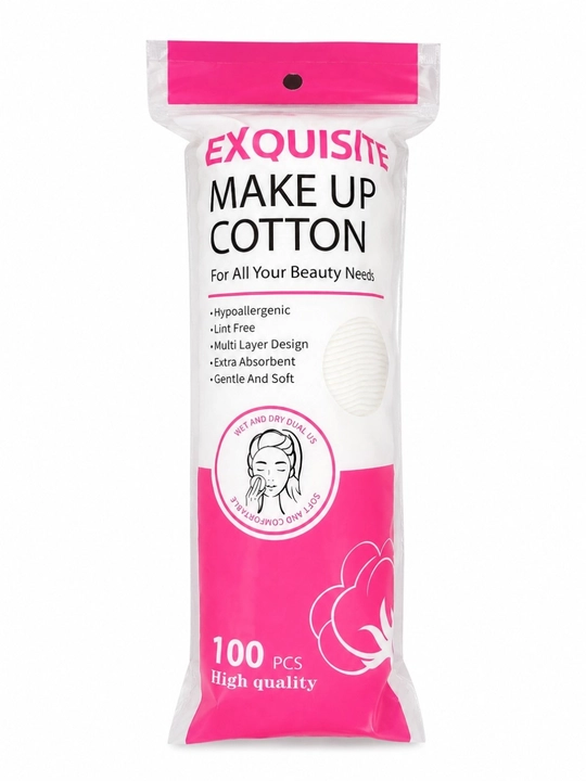 EXQUISITE MAKE UP COTTON – Ватные диски для макияжа, 100 шт - 