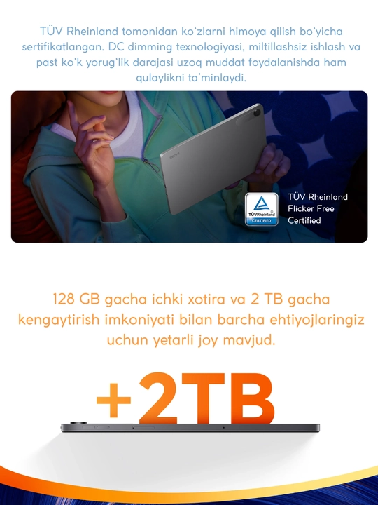 Planshet REDMI Pad 2,Bonus Steklo Chexol,9.7"Ekran,Snapdragon® 6s 4G Gen 2,2K,120Hz