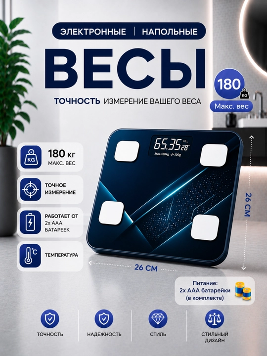 Elektron pol tarozisi 180 kg — tana vaznini aniq o‘lchash uchun zamonaviy va ixcham tarozi - 