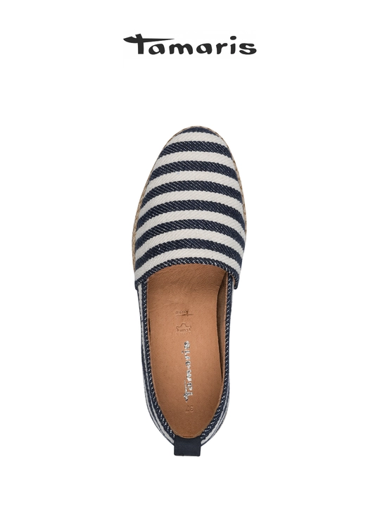 Tamaris ayollar mokasini: premium to'qimachilik, espadrilya, yumshoq patagi, art. 24624-46