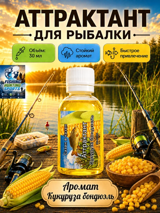 Спрей рыболовный для насадок с разными вкусами - 