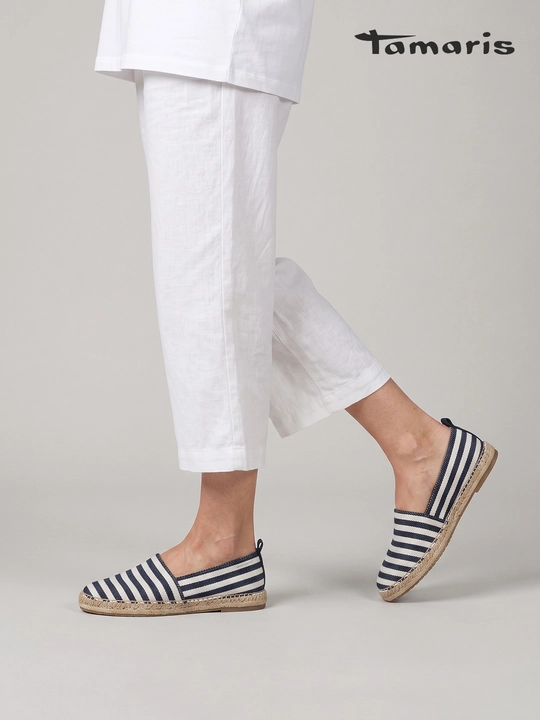 Tamaris ayollar mokasini: premium to'qimachilik, espadrilya, yumshoq patagi, art. 24624-46