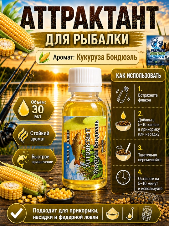 Спрей рыболовный для насадок с разными вкусами