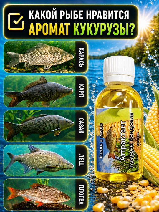 Спрей рыболовный для насадок с разными вкусами