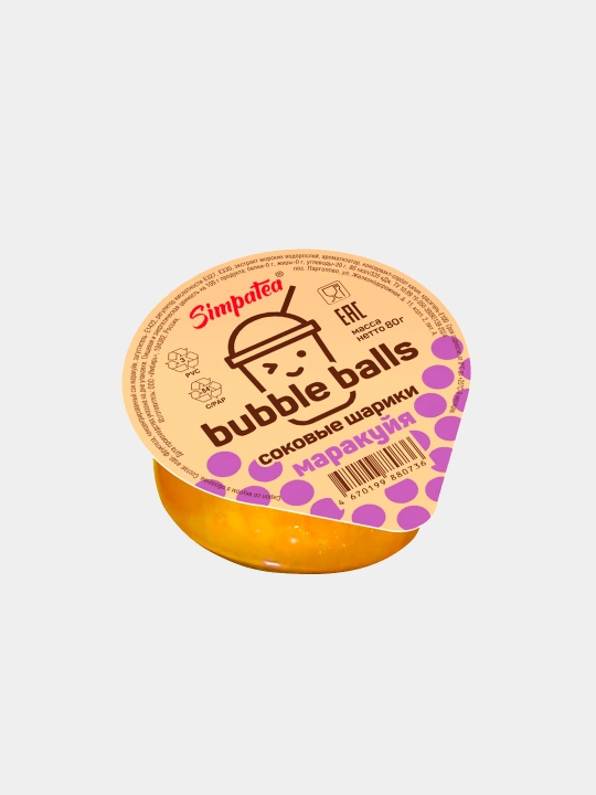 Simpatea Marakuya ta'mli sirop, "Bubble balls" qobig‘ida, 80 g - 