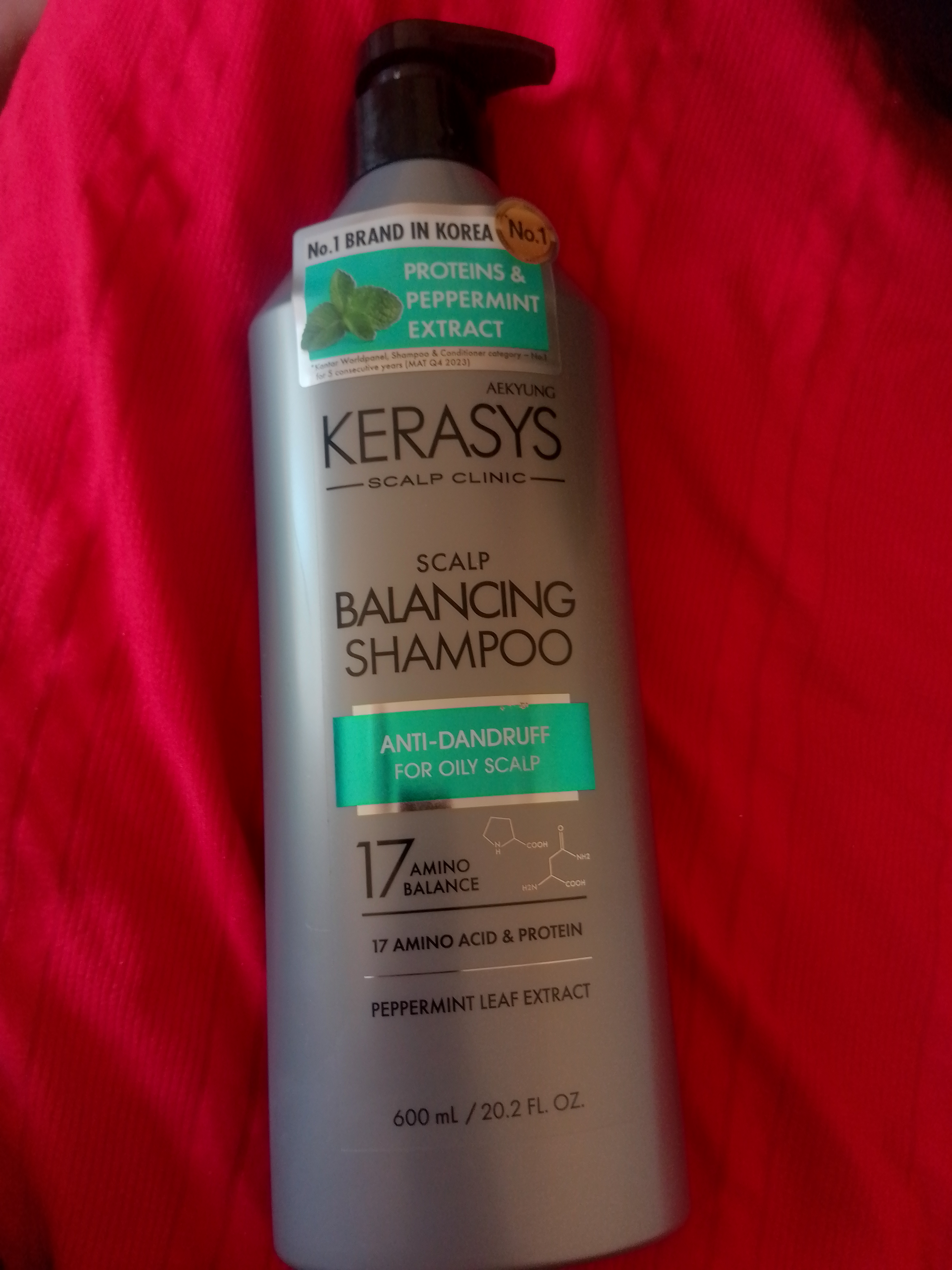 Шампунь для жирных волос, против перхоти, с кератином, KERASYS Scalp Balancing, Корея.