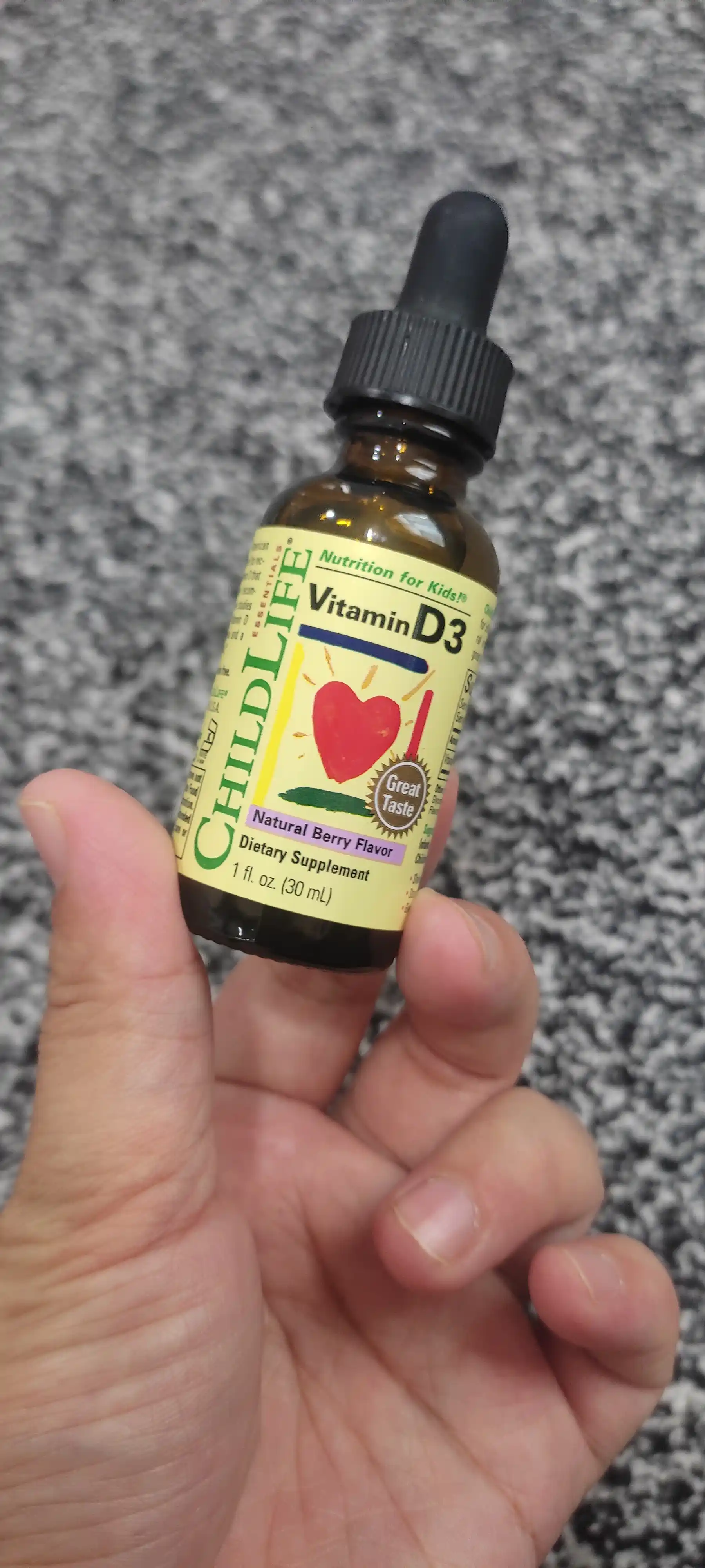 Vitamin D3 meva tami bilan Childlife Essentials 500 ME, 29,6 ml