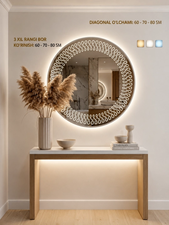 LED yoritgichli dumaloq oyna - 