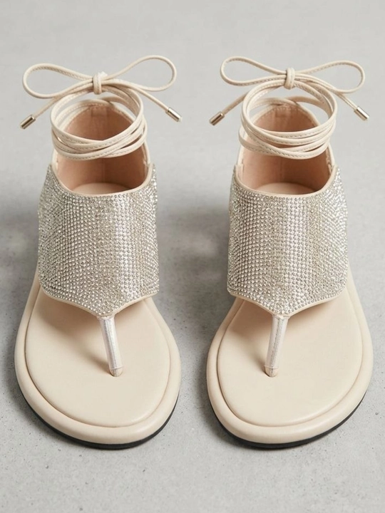 Ayollar uchun bog'ichli bosonojka, slansilar, yozgi sandal, ochiq poyabzal, 36-40 razmer