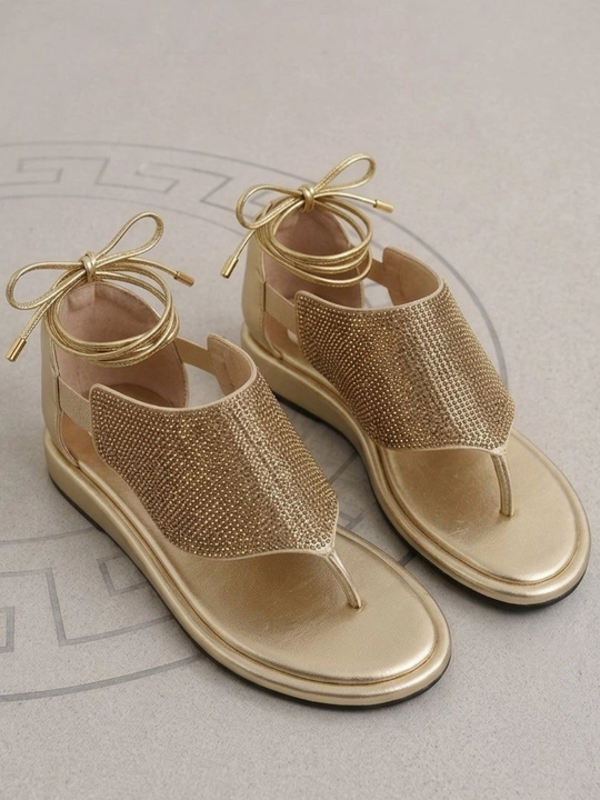 Ayollar uchun bog'ichli bosonojka, slansilar, yozgi sandal, ochiq poyabzal, 36-40 razmer