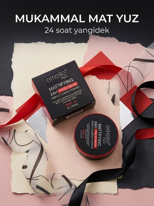 Emelie matlovchi upa, 01 va 02, 2 tasi 1 da, 24 soat mat tekislaydi, SPF 15