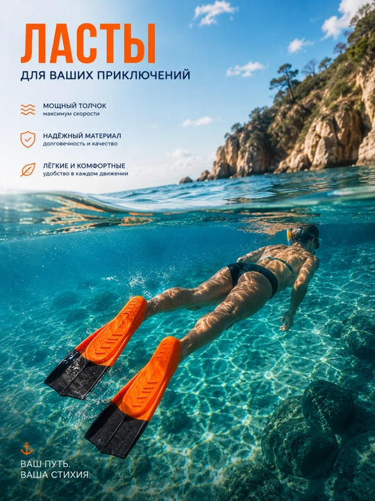 Ласты для плавания и снорклинга от 27 до 41