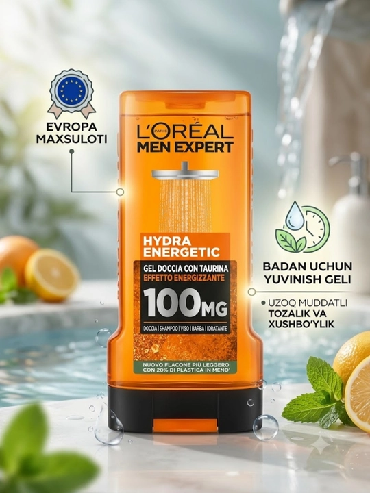 L'ORÉAL dush geli — mayin tozalash, yangilik va har kunlik qulaylik - 