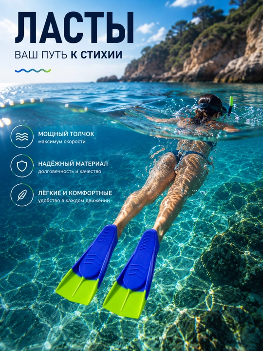 Ласты для плавания и снорклинга от 27 до 41